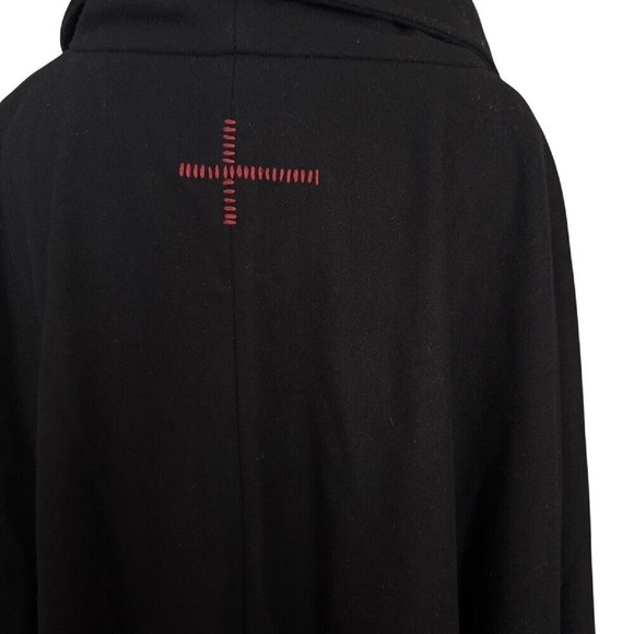 Preach Cape Coat Black Funnel Neck Zip Up Oversized Poncho Size L NWOT - Picture 8 of 11
